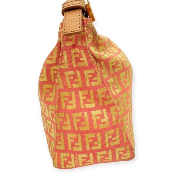 Fendi Zucca Zuccino Pink Canvas Pochette Shoulder Bag - Picture 5 of 16